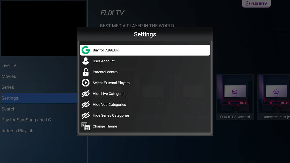 Настройка Flix на Android